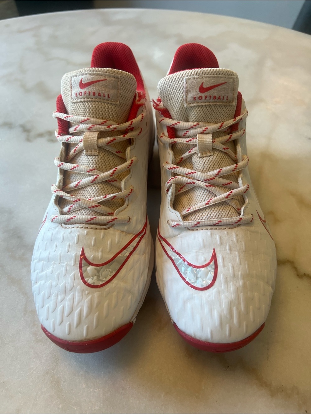 Nike Women’s Softball Sneakers - White & Red